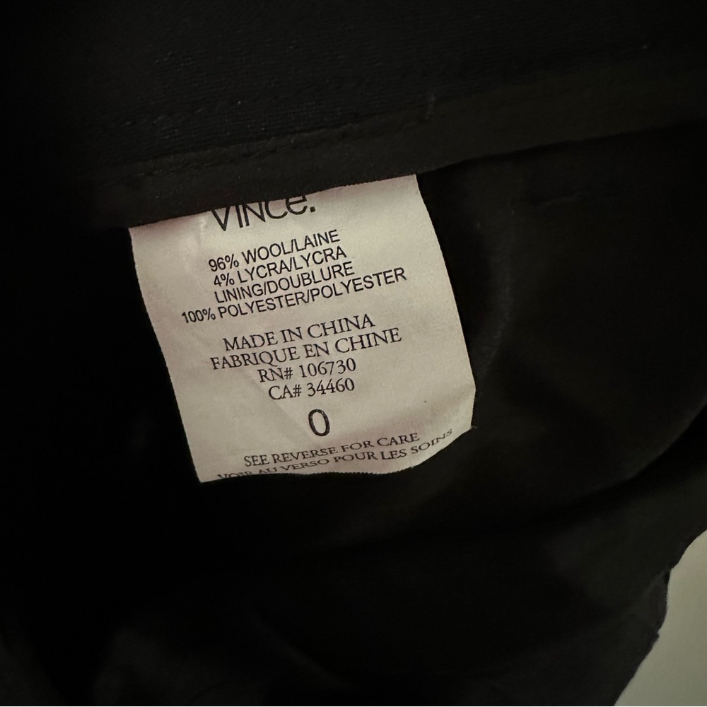 Vince Black Tapered Trouser size 0 - Picture 2 of 11